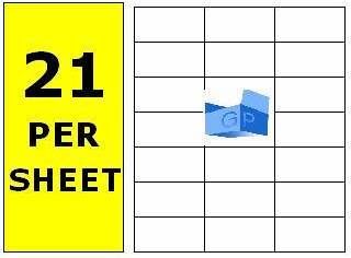 21 Per Sheet (63x38mm)